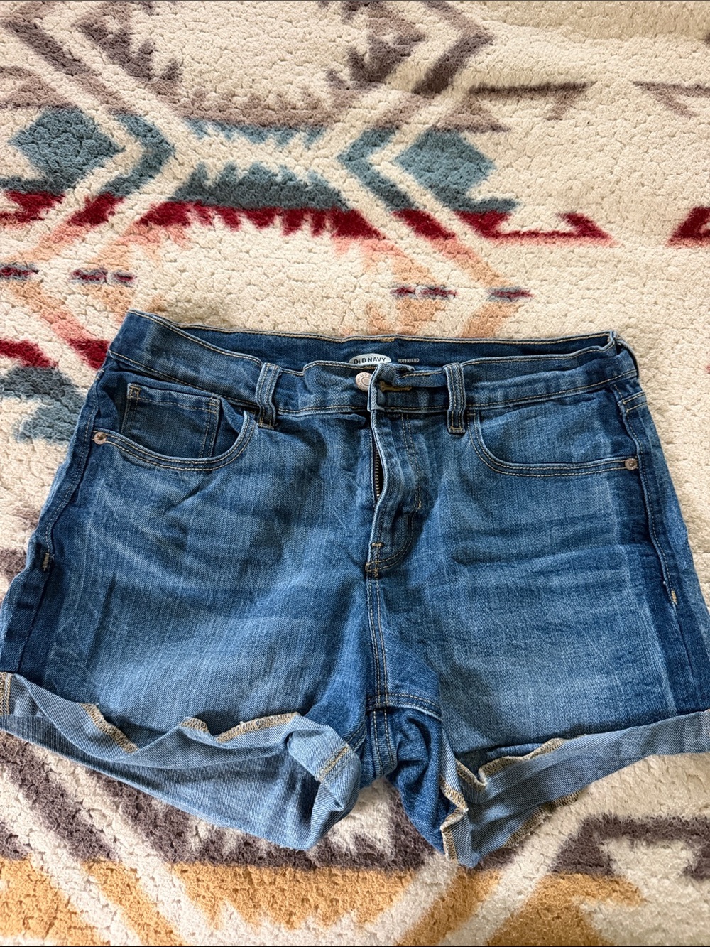 Old Navy Medium Blue Denim Rolled-Hem Shorts